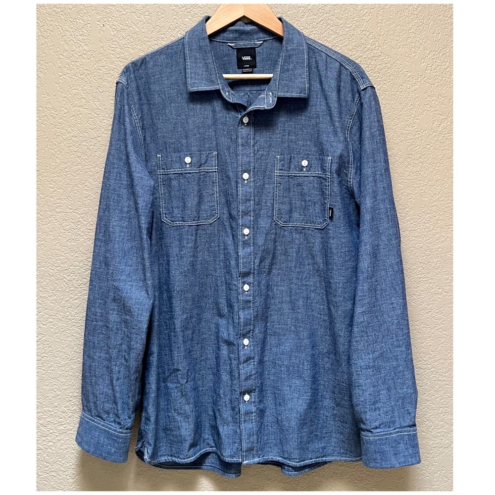 Vans Carlow Long Sleeve Mens Button Dress Shirt Size Large